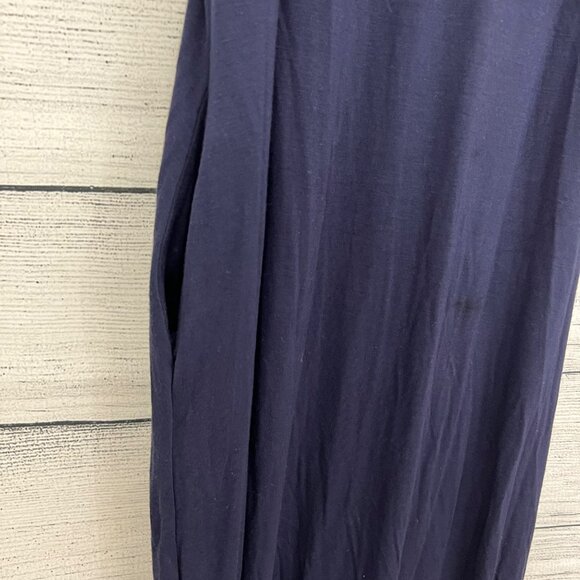 Thanth Navy Cold-Shoulder Maxi Dress With Spaghetti Straps, Size L - Picture 4 of 5